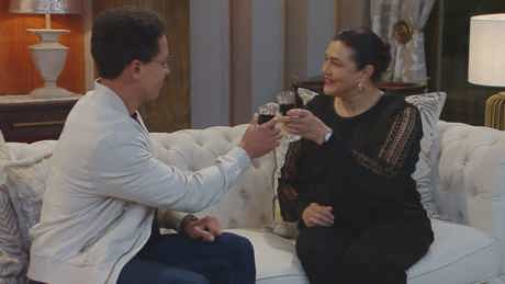 Donovan (right) and Bridgette (left) celebrate their engagement in Suidosster on kykNET (DStv channel 144) 