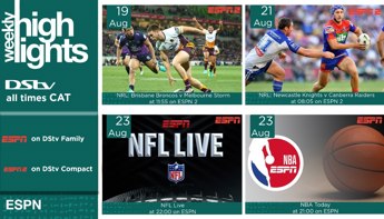 DStv Weekly Highlight 19-25 August 2022